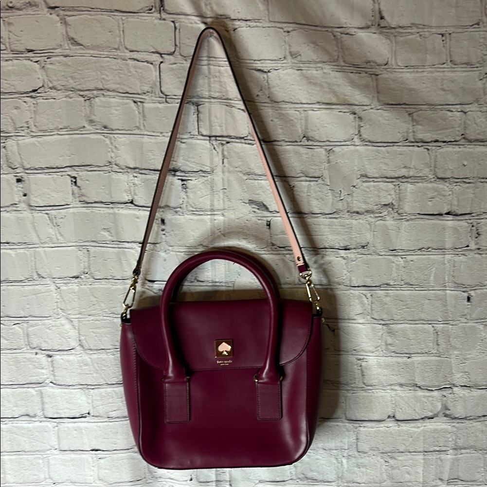 Kate Spade Ny New Bond St. John Ed Plum Genuine Leather Satchel Handbag